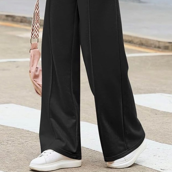 NWT High Waisted Wide Leg Sweatpants with Pockets Yoga Pants - Picture 8 of 9